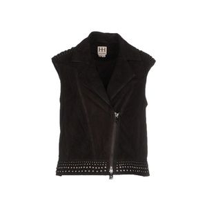 HAUTE HIPPIE EMBELLISHED SUEDE VEST Size M